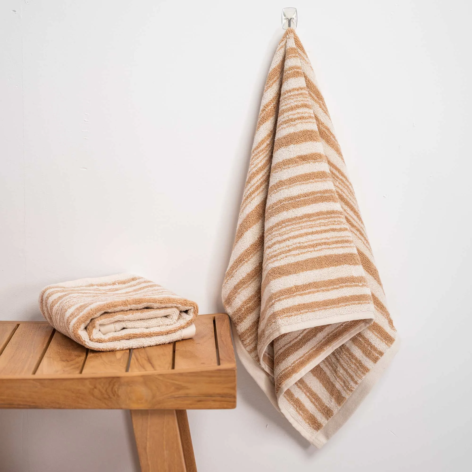 100% Organic Cotton Waterfall Towel (Colorgrown Brown/Natural)