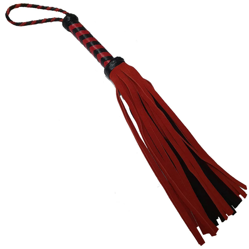 18" Red & Black Suede Leather Flogger