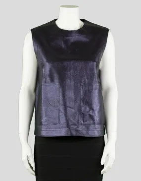 3.1 Phillip Lim Faux Leather Top - 4 US