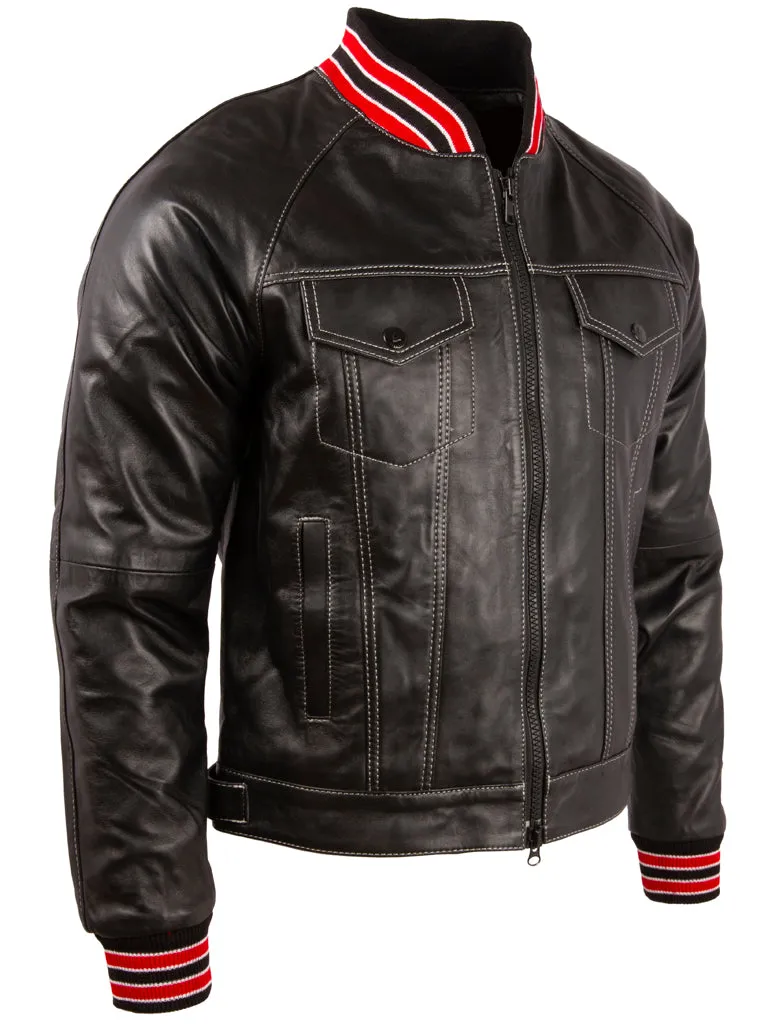 6YZX Men's Hybrid Trucker Jacket - Black