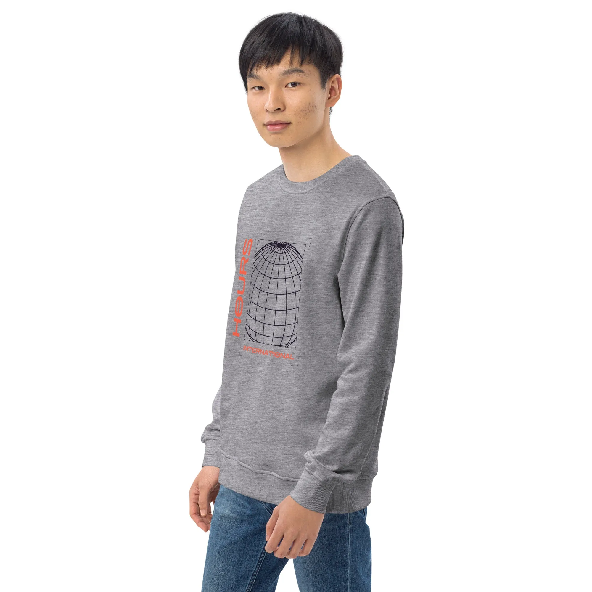 Abstract Globe Graphic Men Organic Sweatshirt