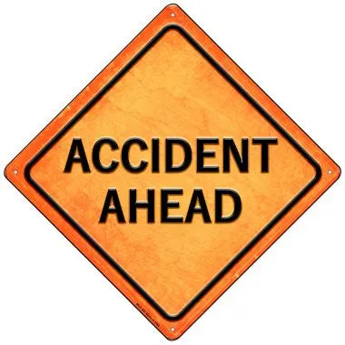 Accident Ahead Novelty Mini Metal Crossing Sign