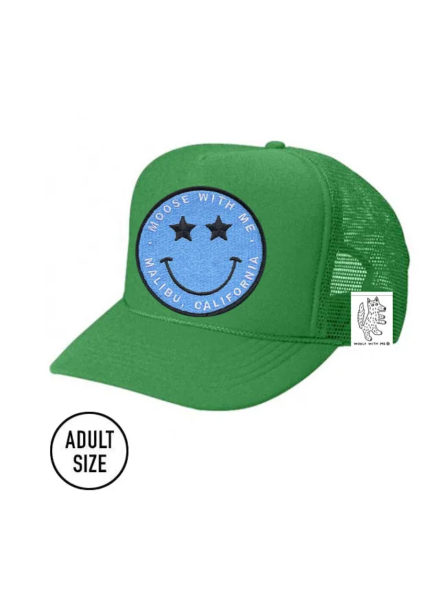 ADULT Trucker Hat with Interchangeable Velcro Patch (Green)