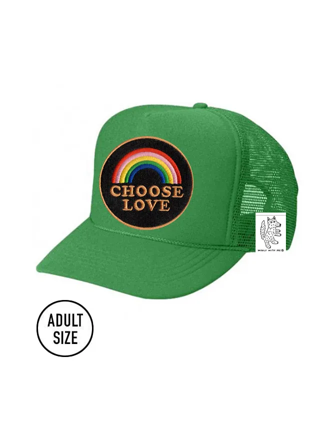 ADULT Trucker Hat with Interchangeable Velcro Patch (Green)