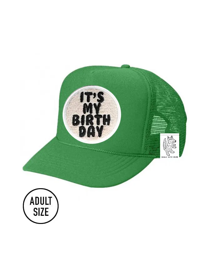 ADULT Trucker Hat with Interchangeable Velcro Patch (Green)