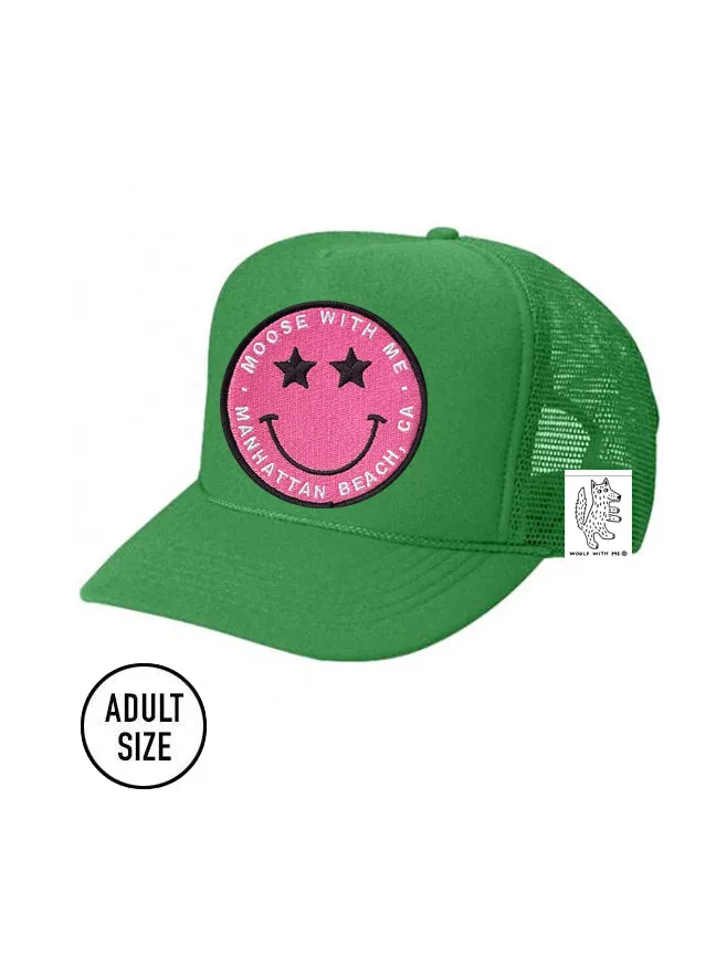 ADULT Trucker Hat with Interchangeable Velcro Patch (Green)