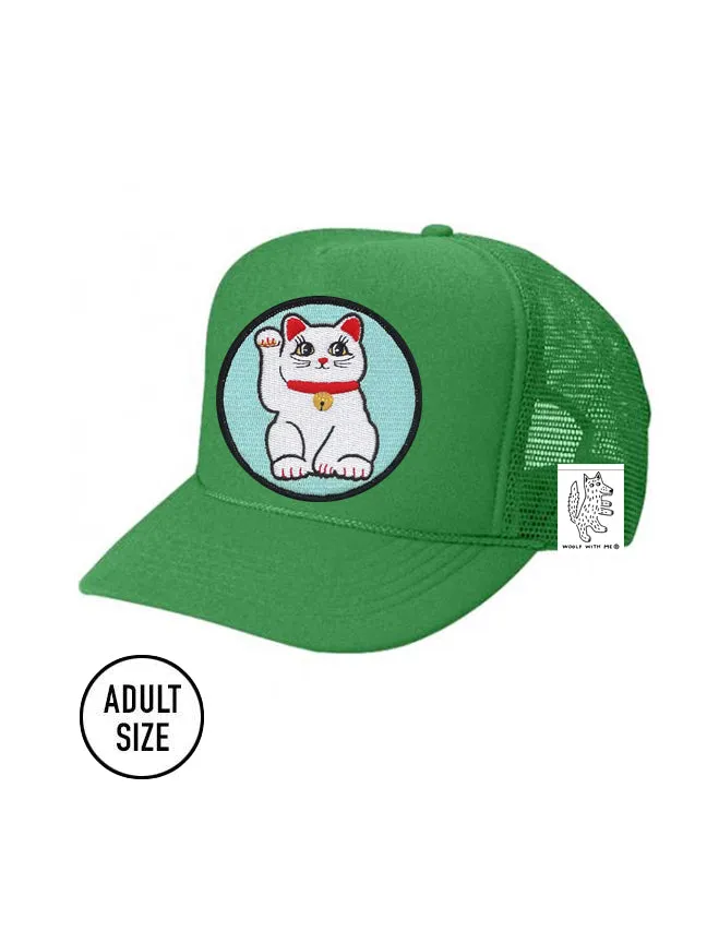 ADULT Trucker Hat with Interchangeable Velcro Patch (Green)