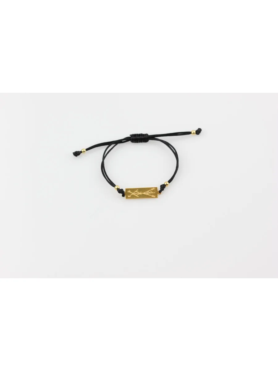 Aşina Drawstring Bracelet Black - Gold