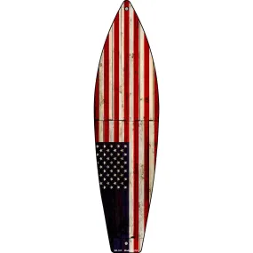 American Flag Novelty Metal Surfboard Sign