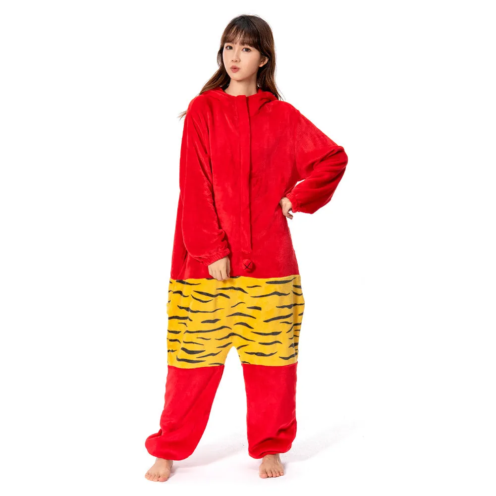 Autumn and winter Red Ogre Cosplay Costume Pajamas Outfits Halloween Carnival Party Suit