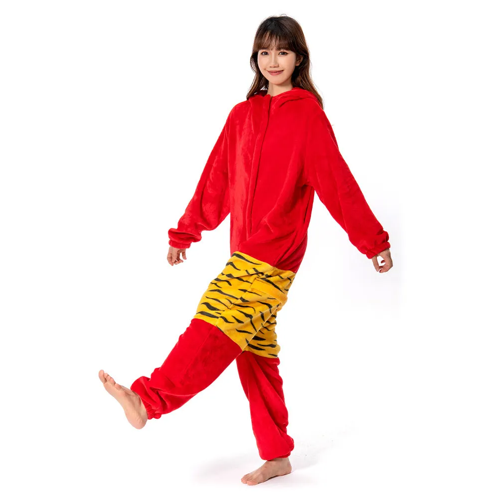 Autumn and winter Red Ogre Cosplay Costume Pajamas Outfits Halloween Carnival Party Suit