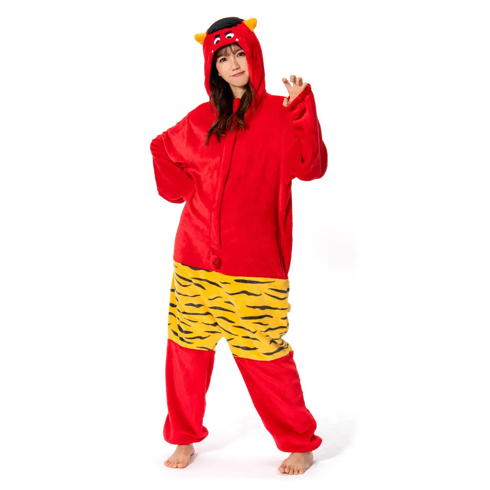 Autumn and winter Red Ogre Cosplay Costume Pajamas Outfits Halloween Carnival Party Suit