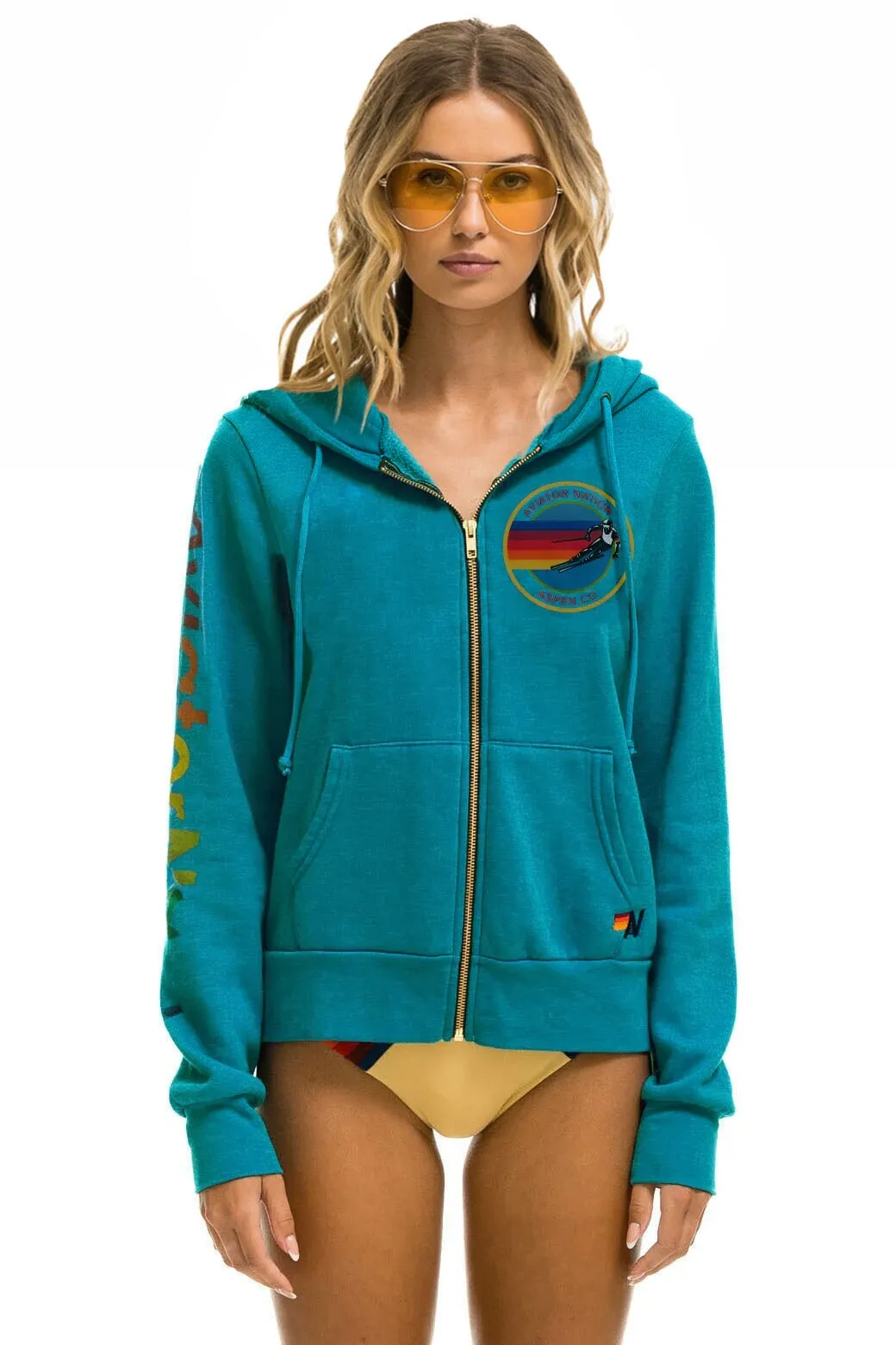 AVIATOR NATION ASPEN HOODIE - TEAL