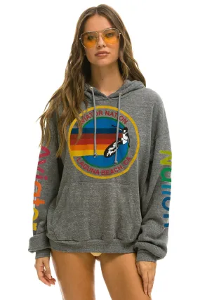 AVIATOR NATION LAGUNA BEACH RELAXED PULLOVER HOODIE - HEATHER GREY