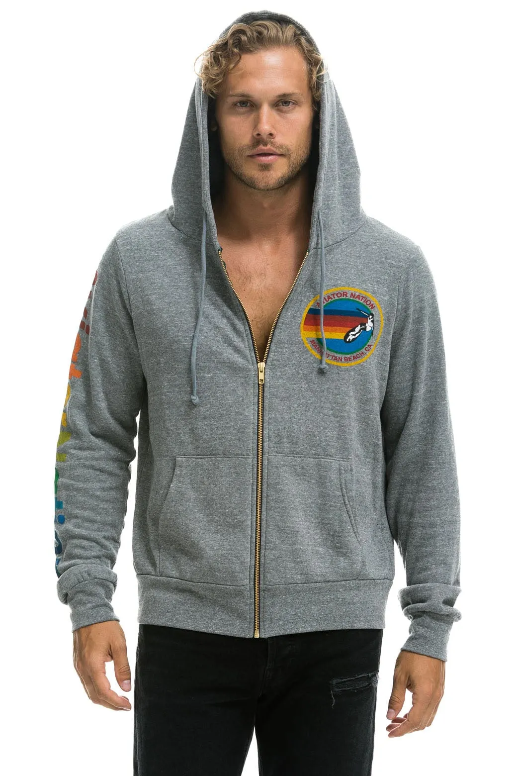 AVIATOR NATION MANHATTAN BEACH  HOODIE - HEATHER GREY