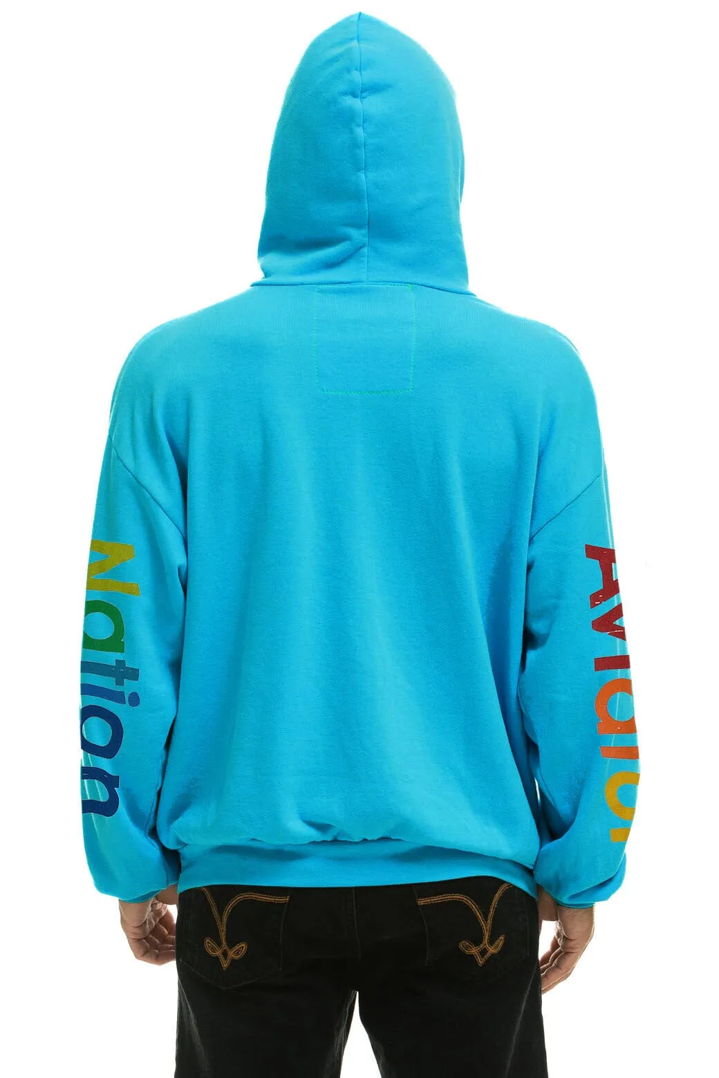 AVIATOR NATION MILL VALLEY RELAXED PULLOVER HOODIE - NEON BLUE