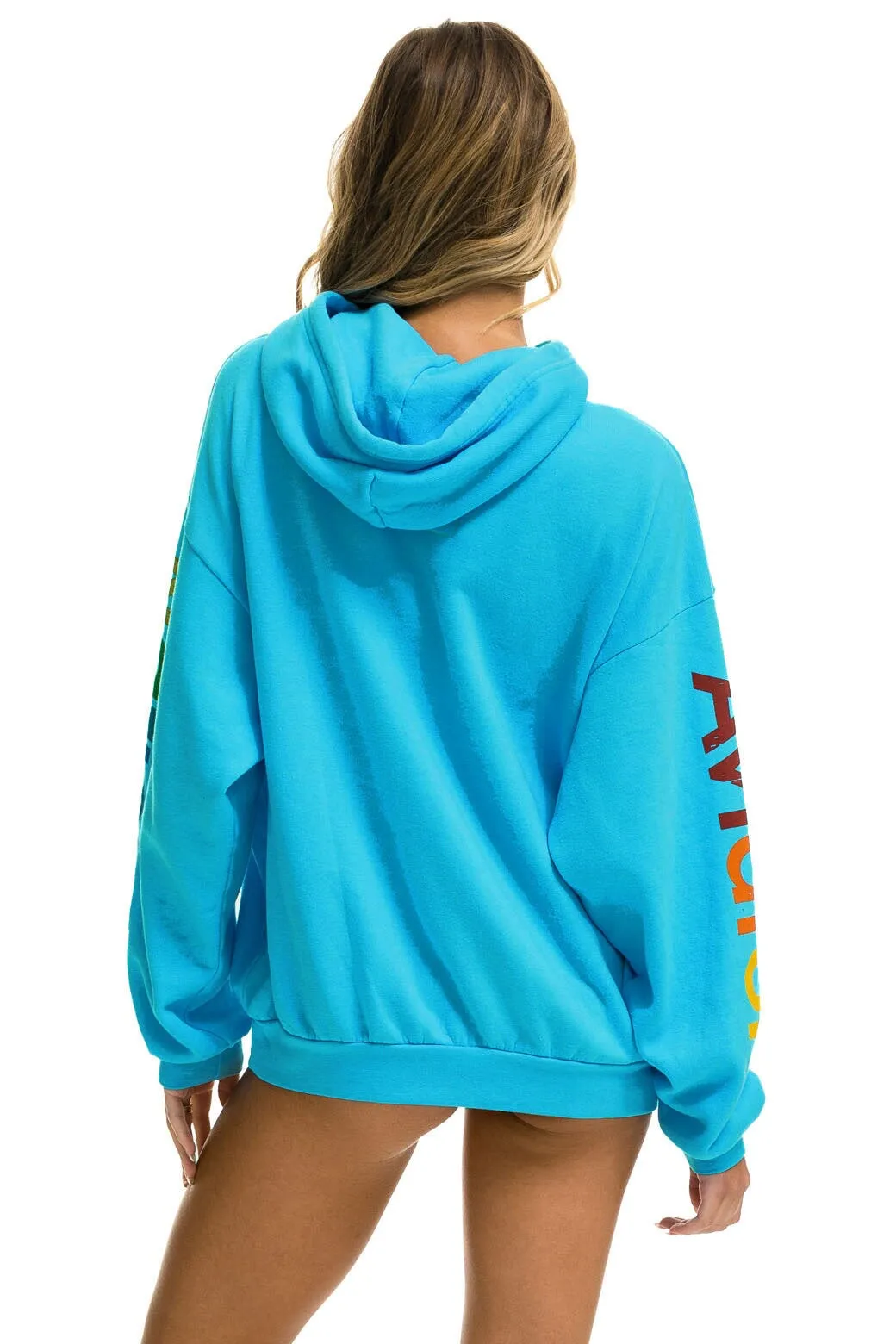 AVIATOR NATION MILL VALLEY RELAXED PULLOVER HOODIE - NEON BLUE