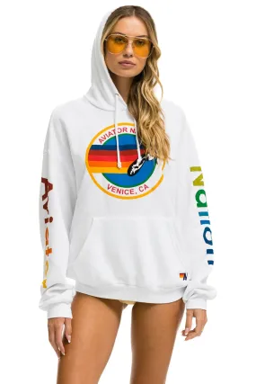 AVIATOR NATION  RELAXED PULLOVER HOODIE - WHITE