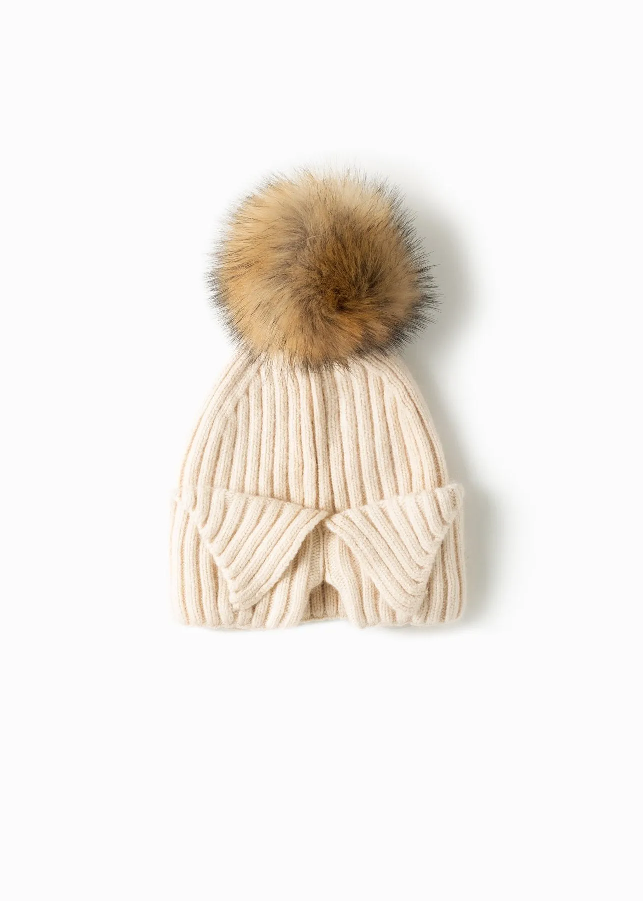 Back Bun/Ponytail Pom Pom Hat - FINAL SALE