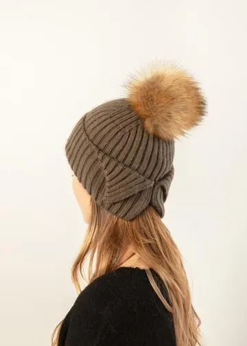 Back Bun/Ponytail Pom Pom Hat - FINAL SALE