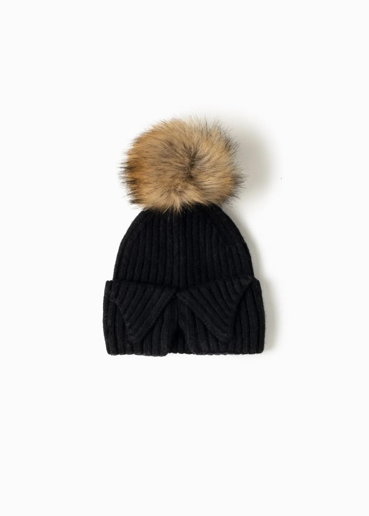 Back Bun/Ponytail Pom Pom Hat - FINAL SALE