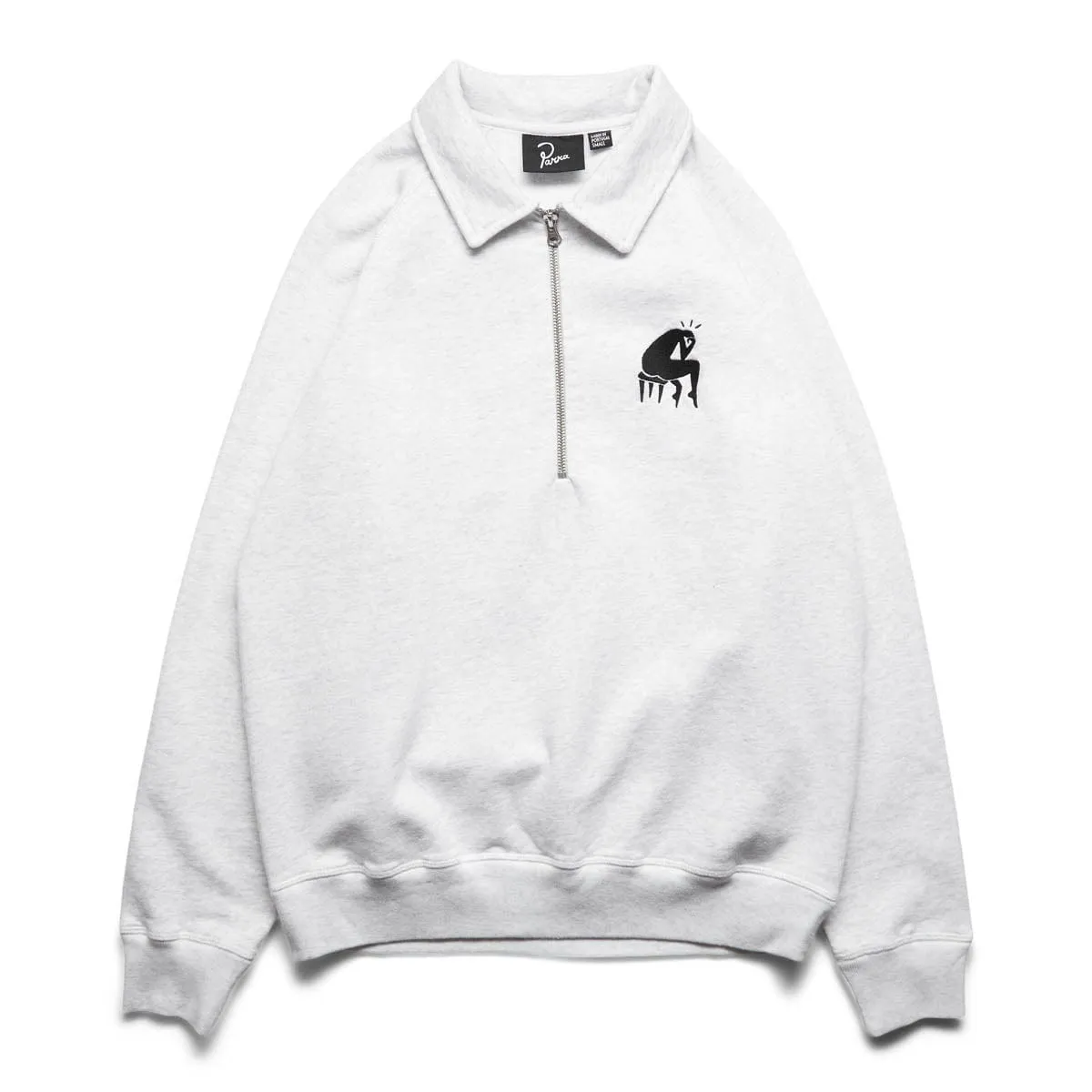 BACKWARDS HALF ZIP POLO SWEATSHIRT