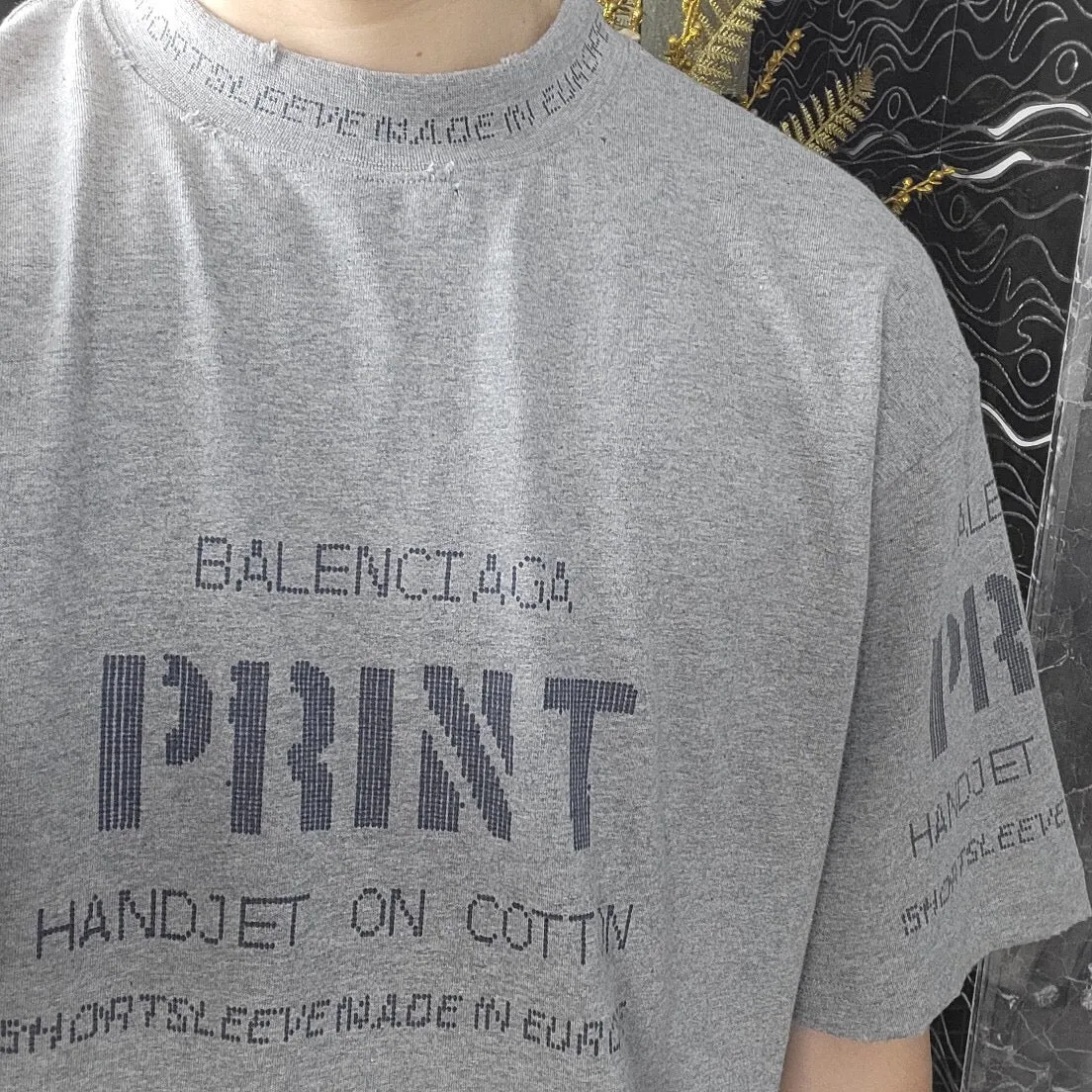 Balenciaga Printed Grey T-Shirt