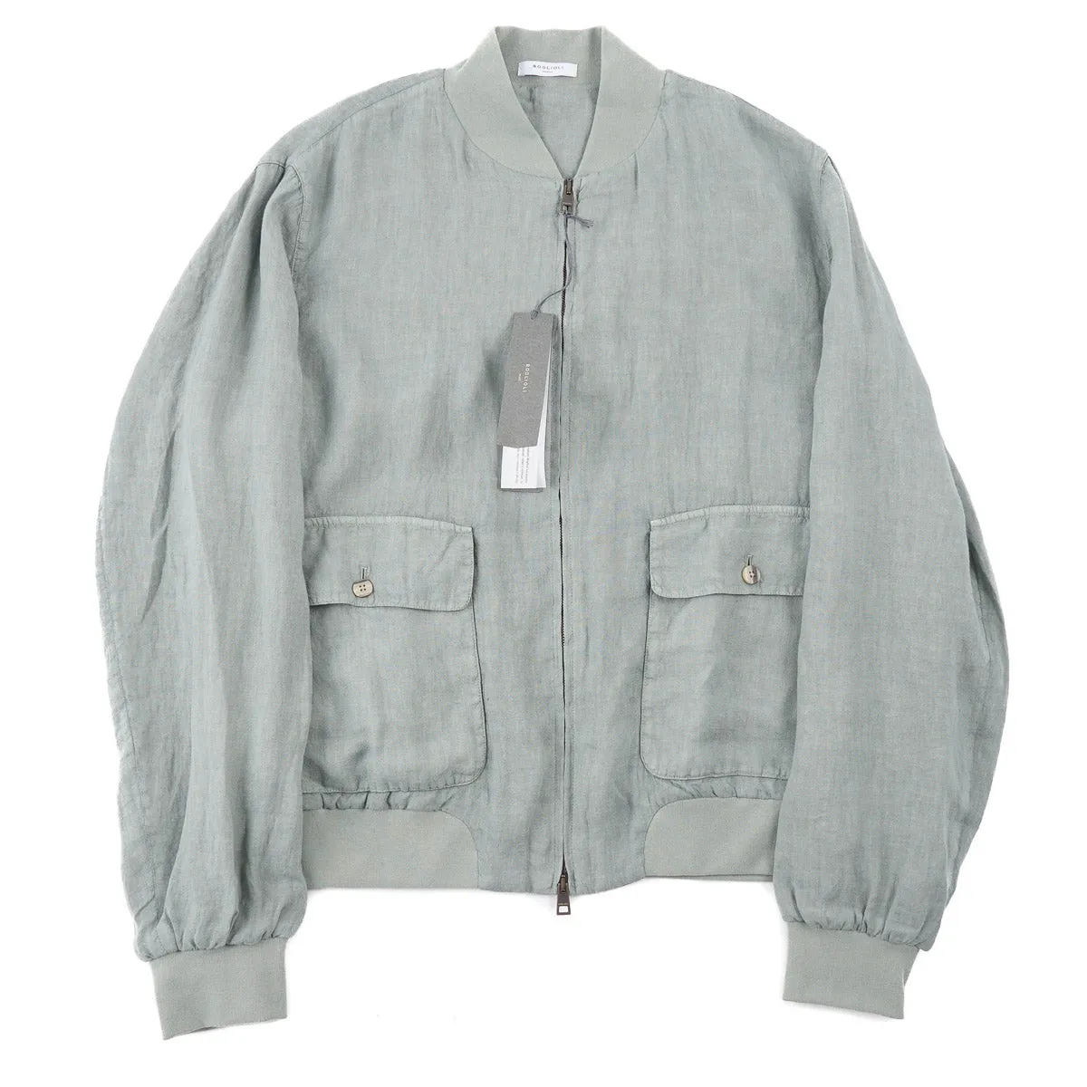 Boglioli Unlined Linen Bomber Jacket