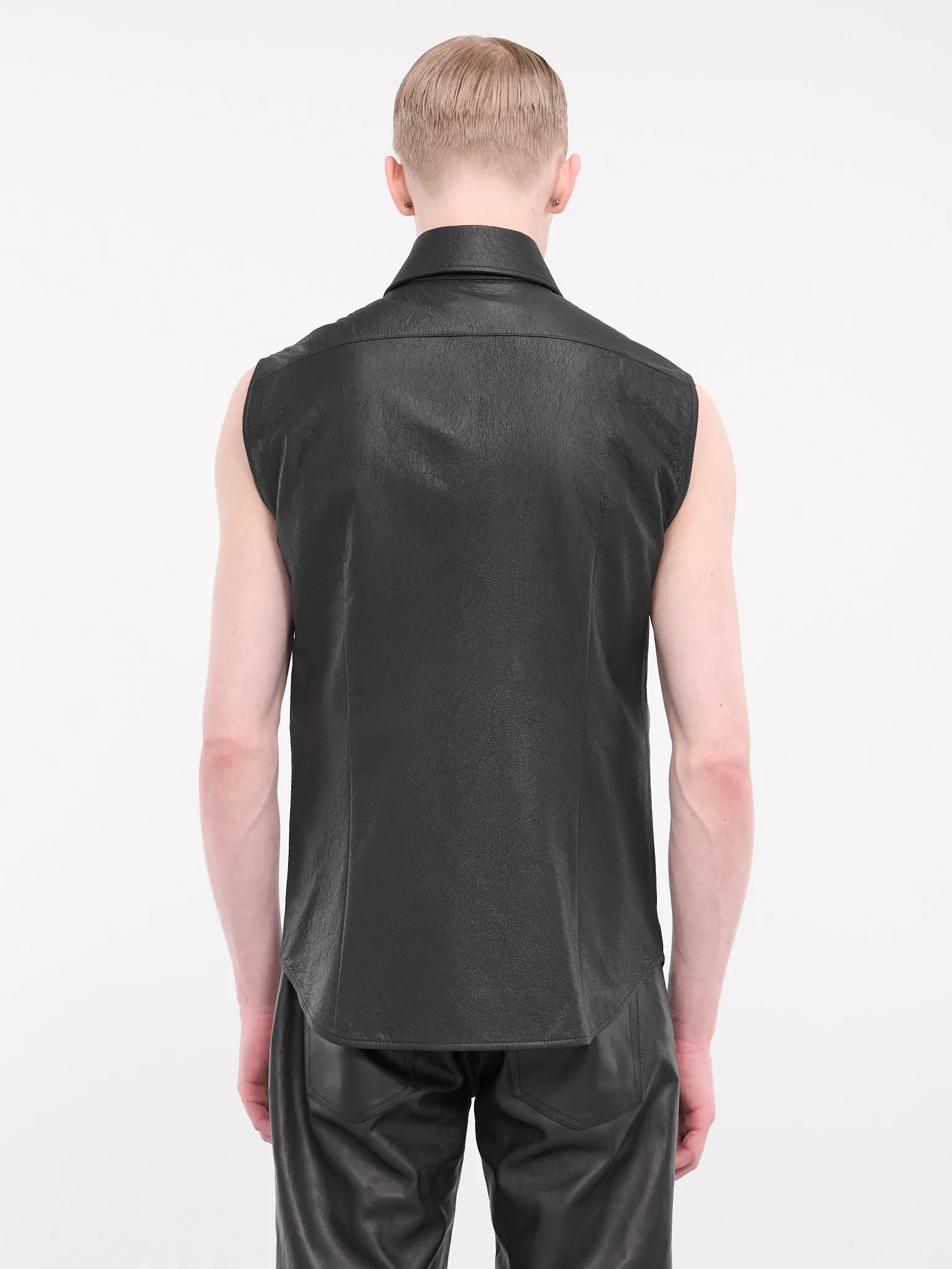 Boldewijn Leather Sleeveless Shirt (B0011756-LT126-BLACK)