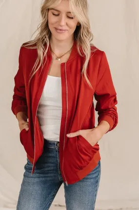 Bomber Jacket - Rust Red