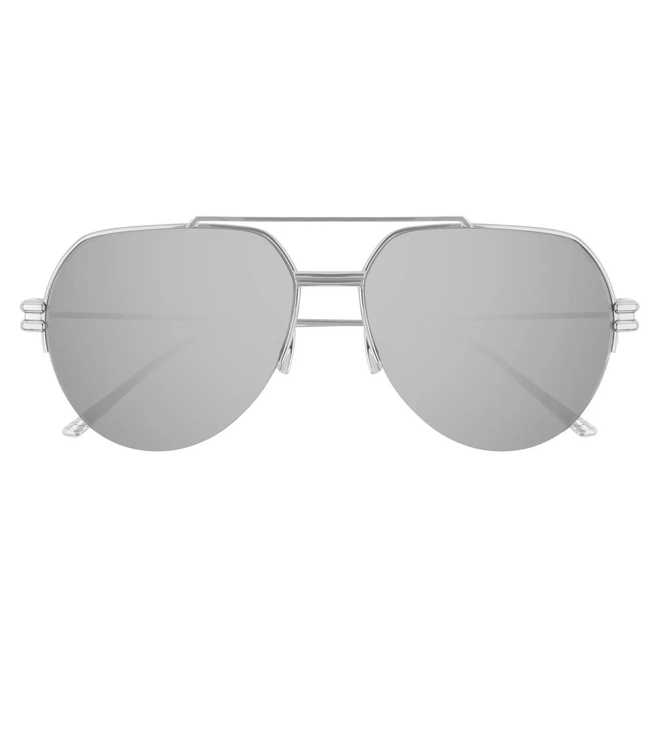 Bottega Veneta Women's Silver Aviator Sunglasses