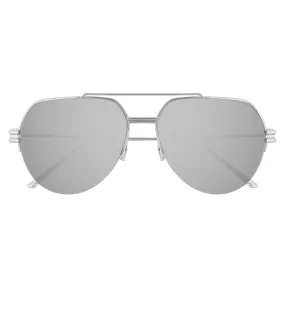 Bottega Veneta Women's Silver Aviator Sunglasses