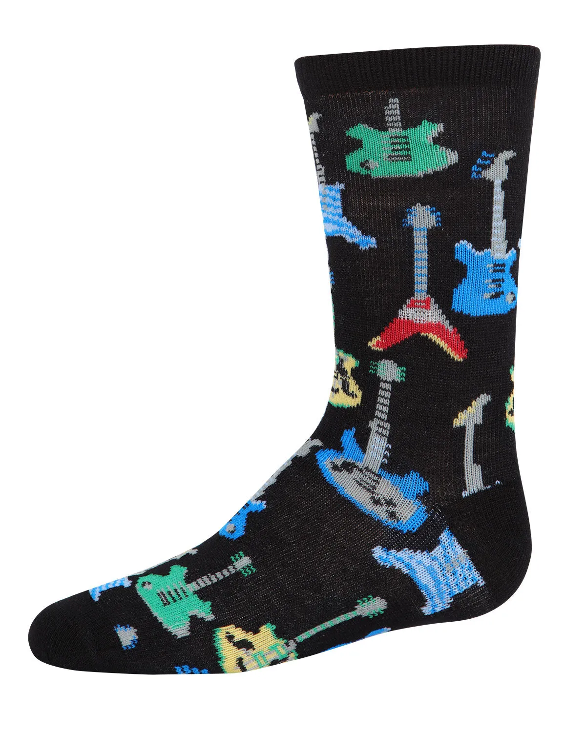 Boys' Guitar Rayon from Bamboo Blend Crew Socks