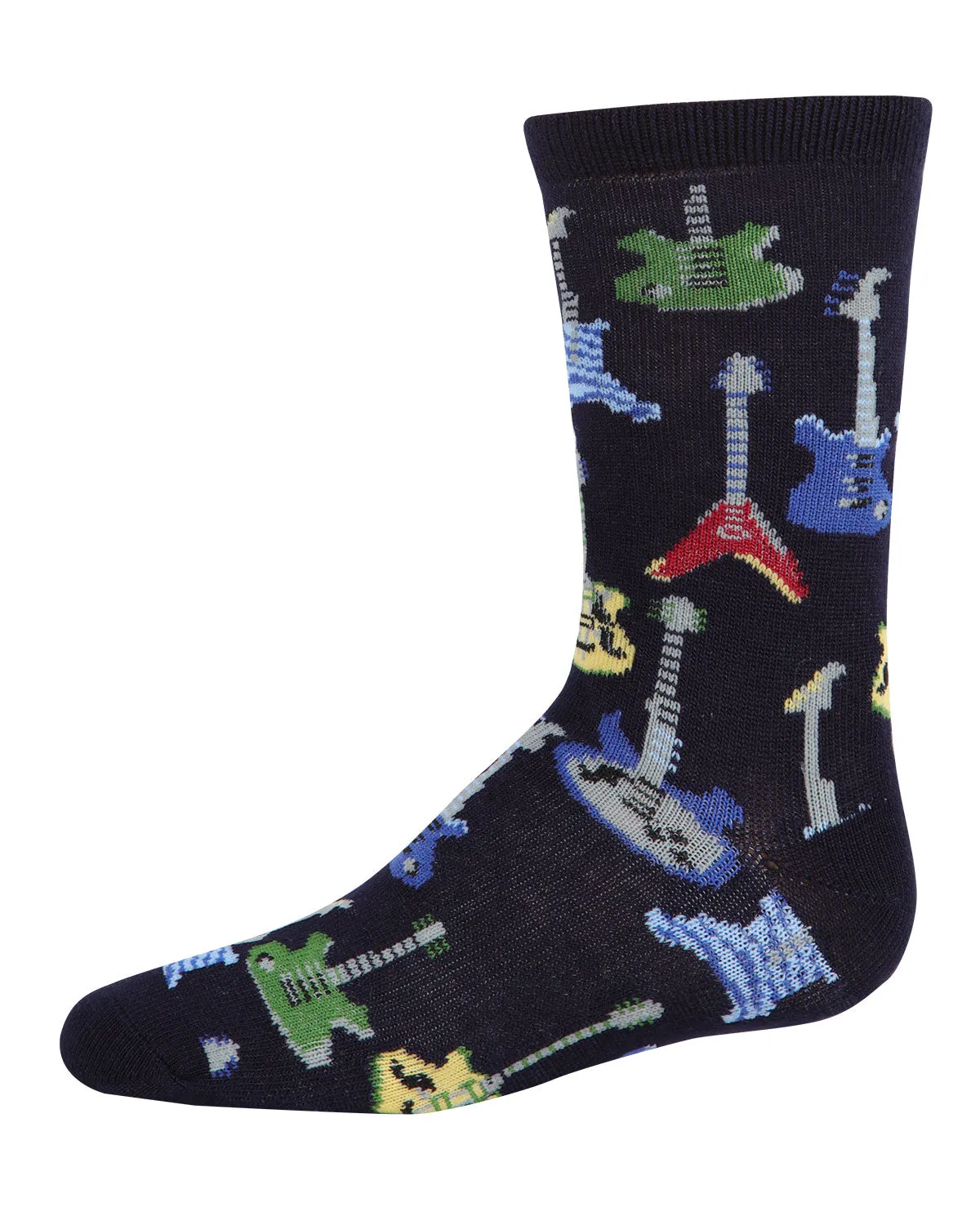 Boys' Guitar Rayon from Bamboo Blend Crew Socks