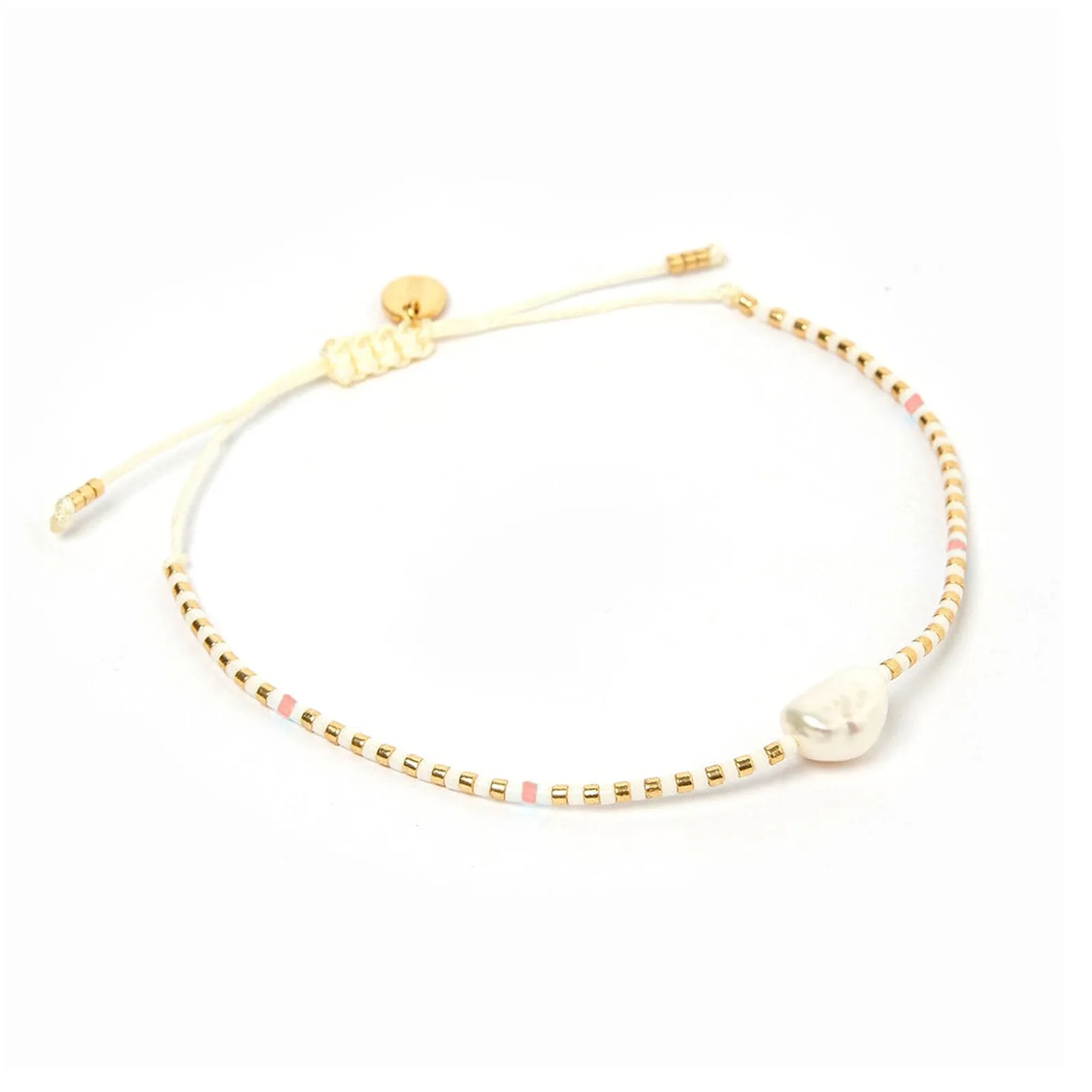 Charlotte Bracelet - White   Pink