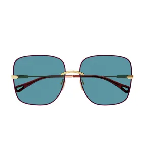 Chloe Women's Turquoise Square Sunglass