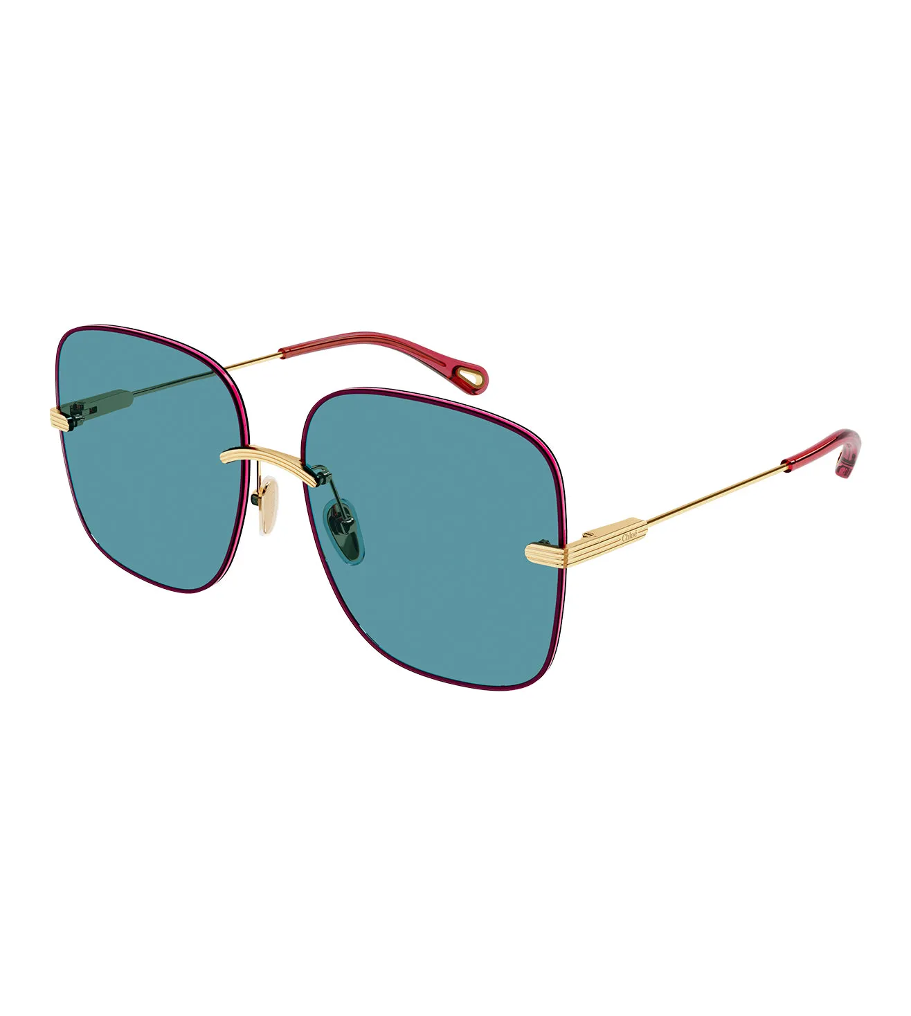 Chloe Women's Turquoise Square Sunglass