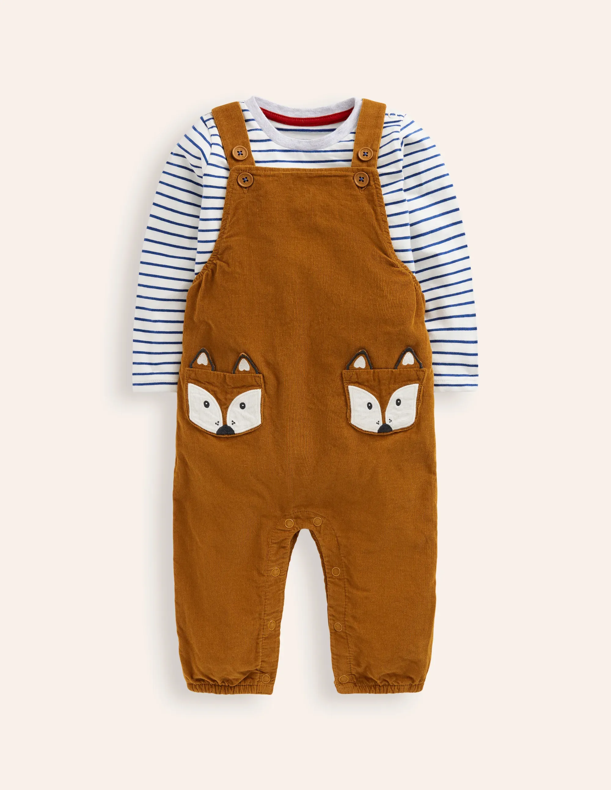 Cord Novelty Dungaree Set