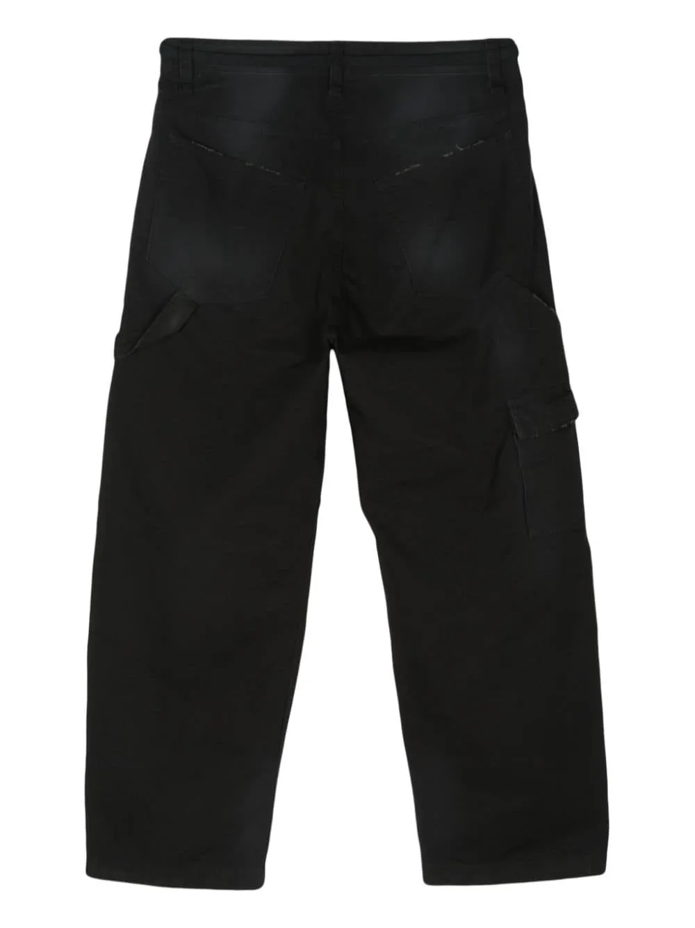 COTTON RIPSTOP TEXTURE DRAWSTRING WAIST BELT PANTS