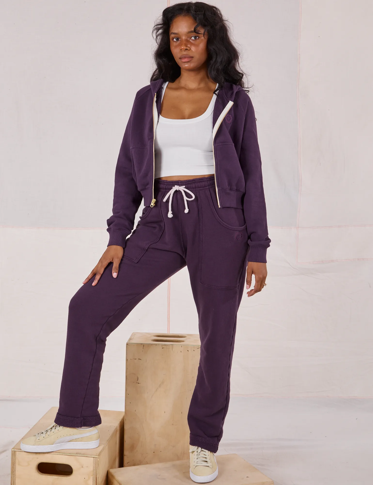 Cropped Zip Hoodie - Nebula Purple *FINAL SALE*