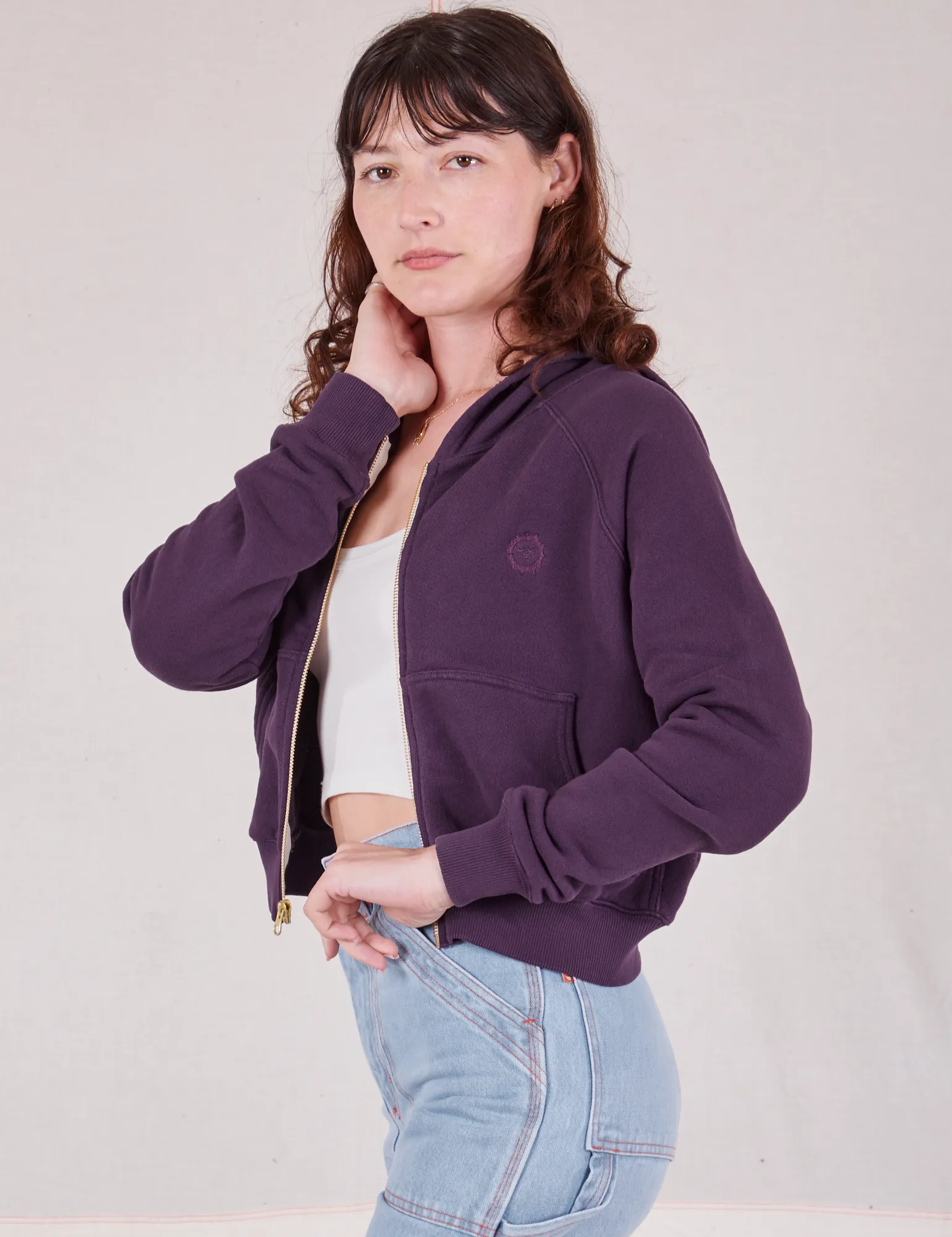 Cropped Zip Hoodie - Nebula Purple *FINAL SALE*