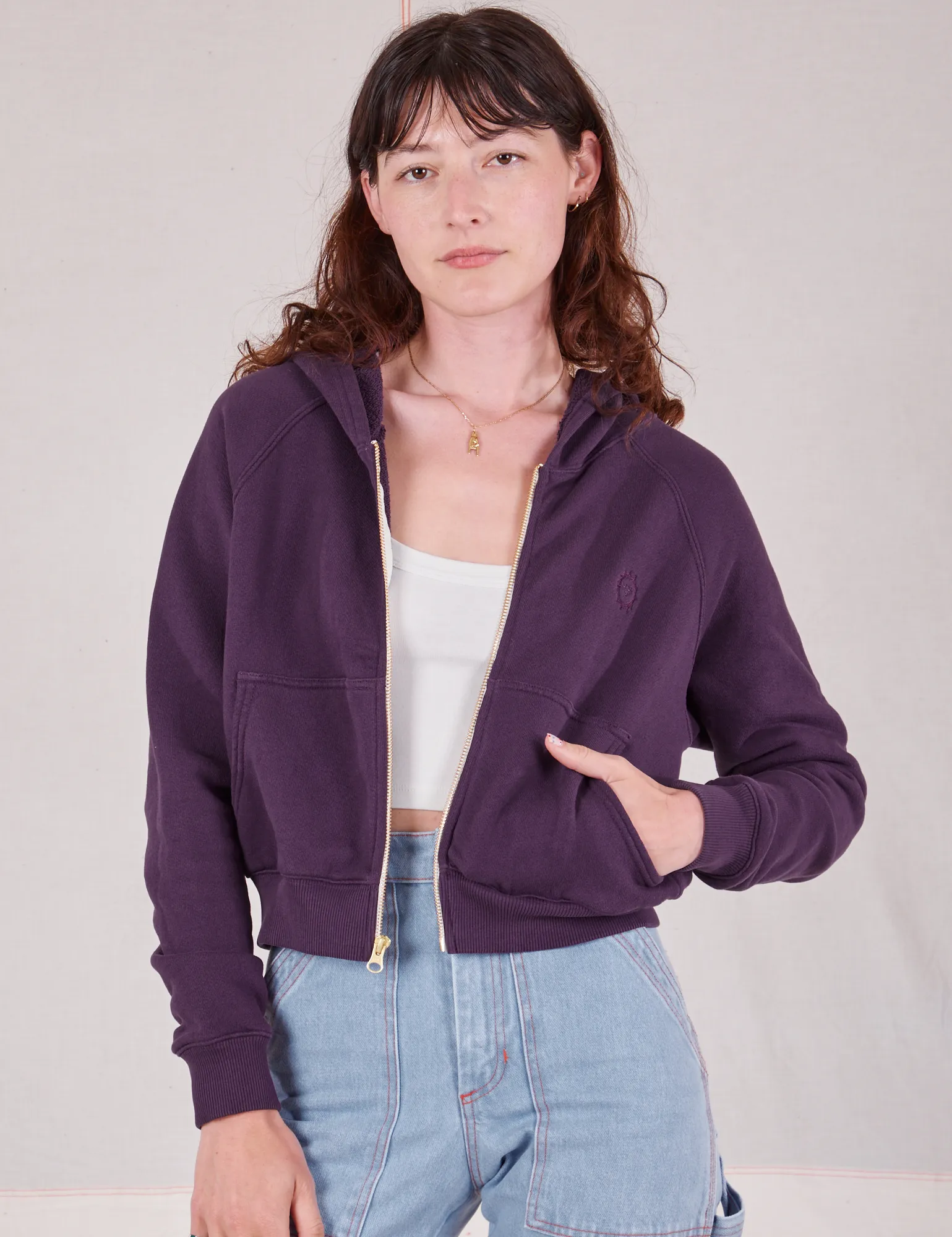 Cropped Zip Hoodie - Nebula Purple *FINAL SALE*