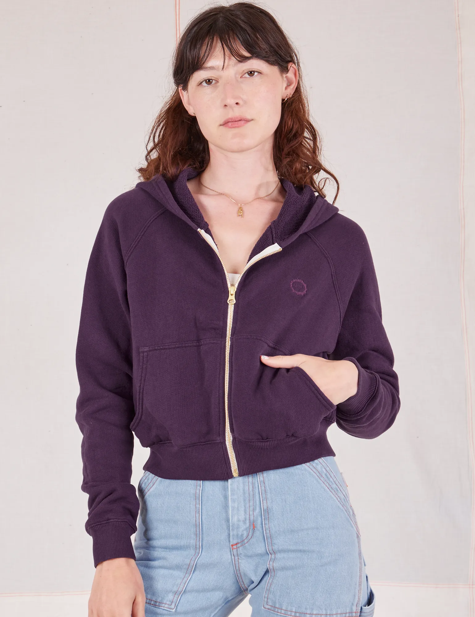 Cropped Zip Hoodie - Nebula Purple *FINAL SALE*