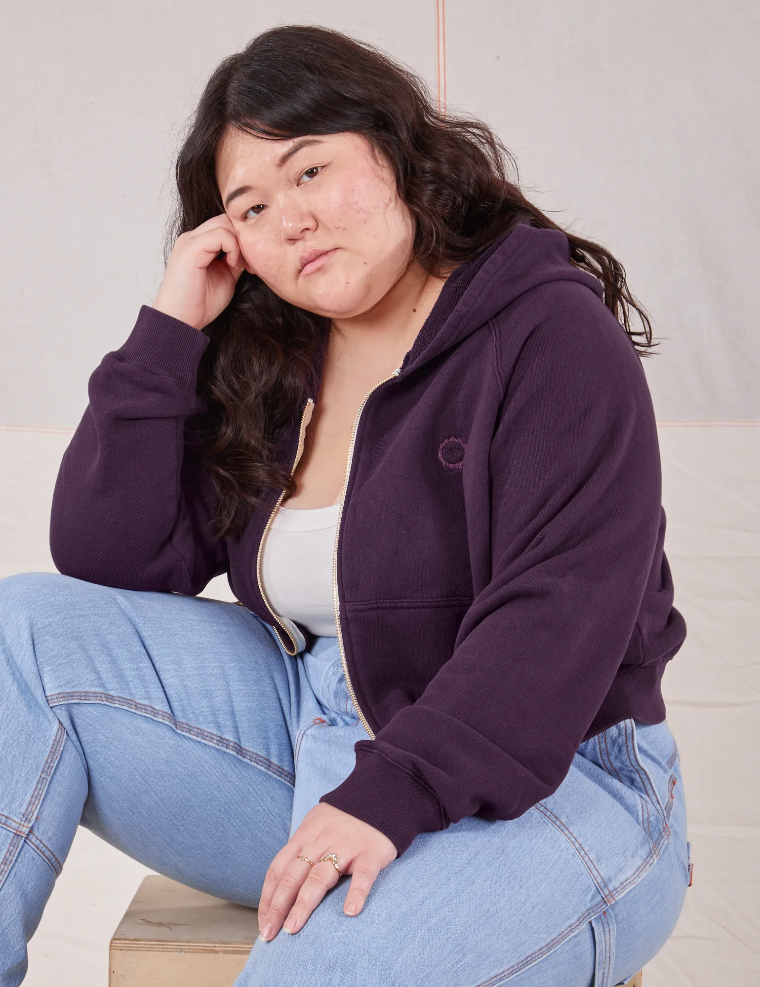 Cropped Zip Hoodie - Nebula Purple *FINAL SALE*