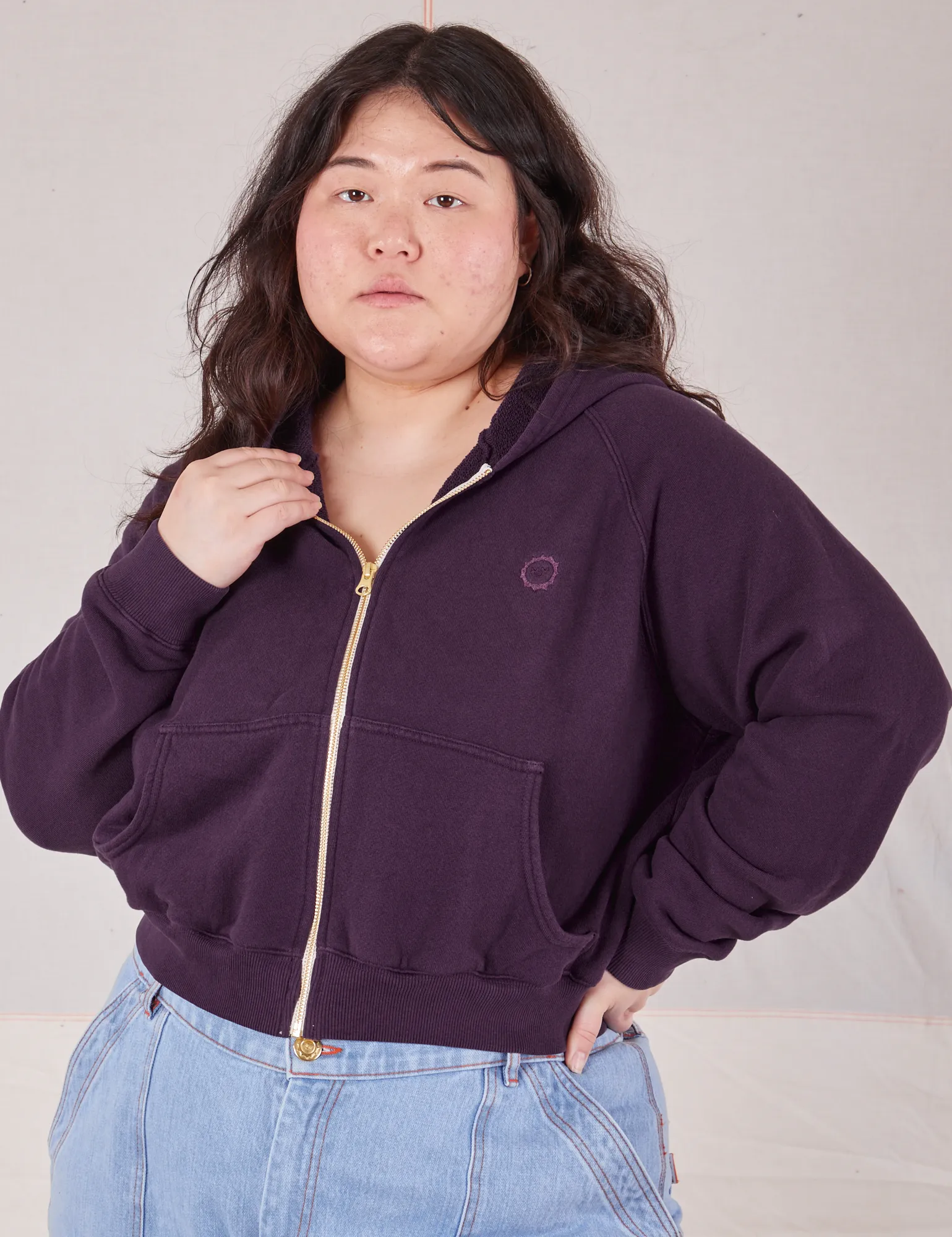 Cropped Zip Hoodie - Nebula Purple *FINAL SALE*