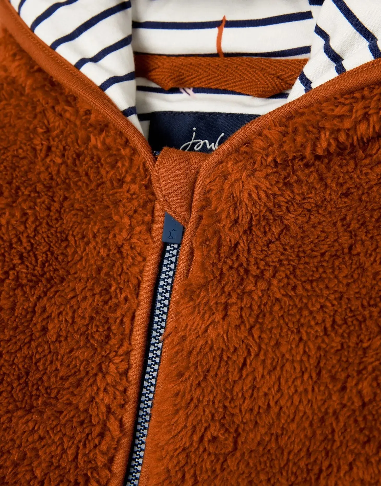 Cuddle Zip Through Recycled Fleece - Tigorange | Joules