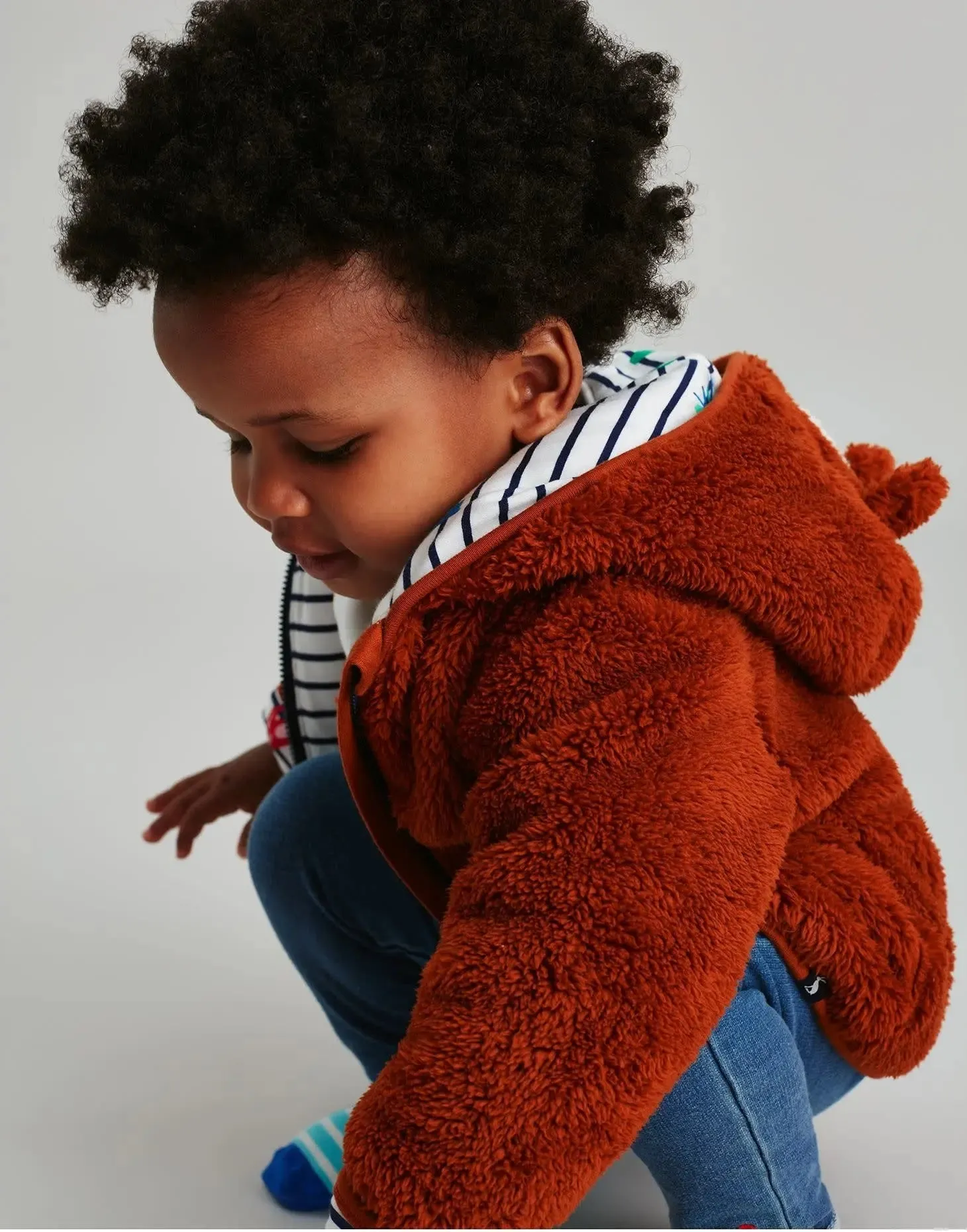 Cuddle Zip Through Recycled Fleece - Tigorange | Joules