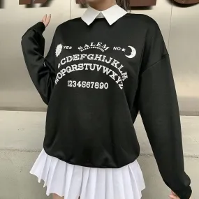 Dark Academia Letter Print Sweatshirt