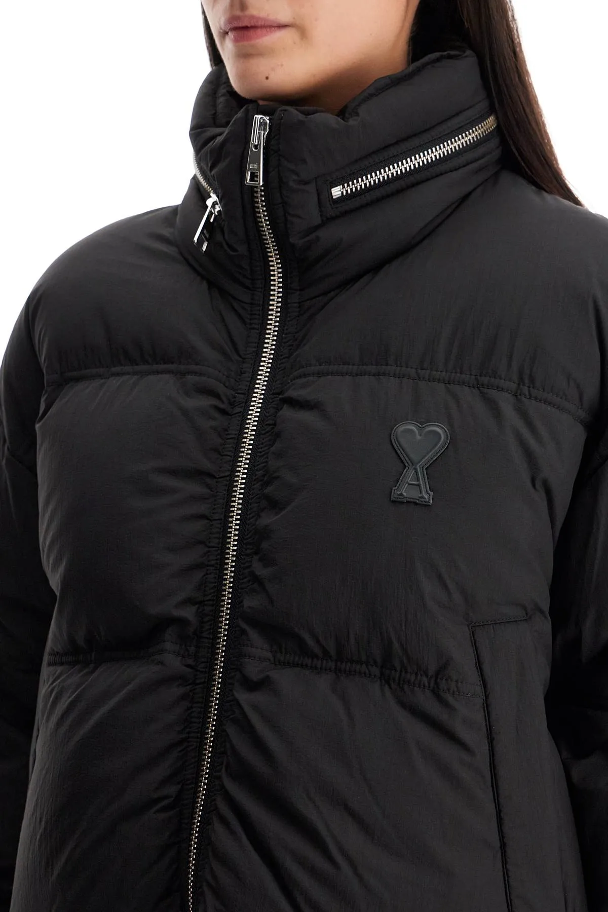 DOWN JACKET WITH LOGO PATCH