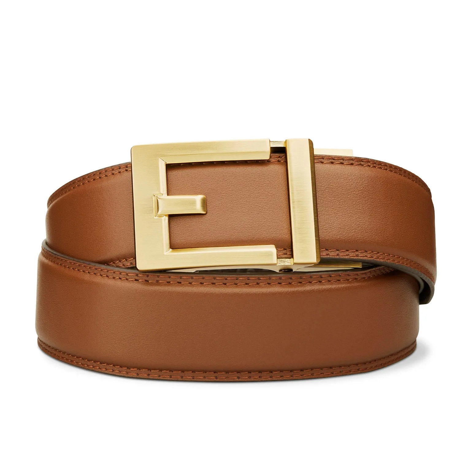 EXPRESS BRASS BUCKLE  |  CLASSIC LEATHER BELT 1.37"